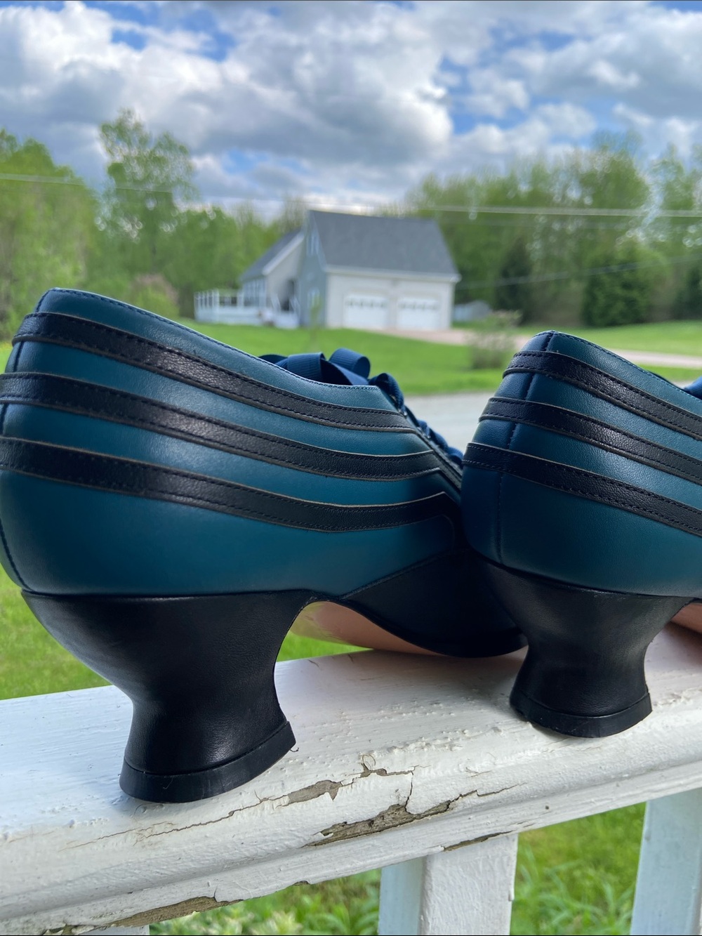 American Duchess Bernadette Blue/Black Edwardian Oxford Shoe Women's Size 9.5 - Picture 10 of 14